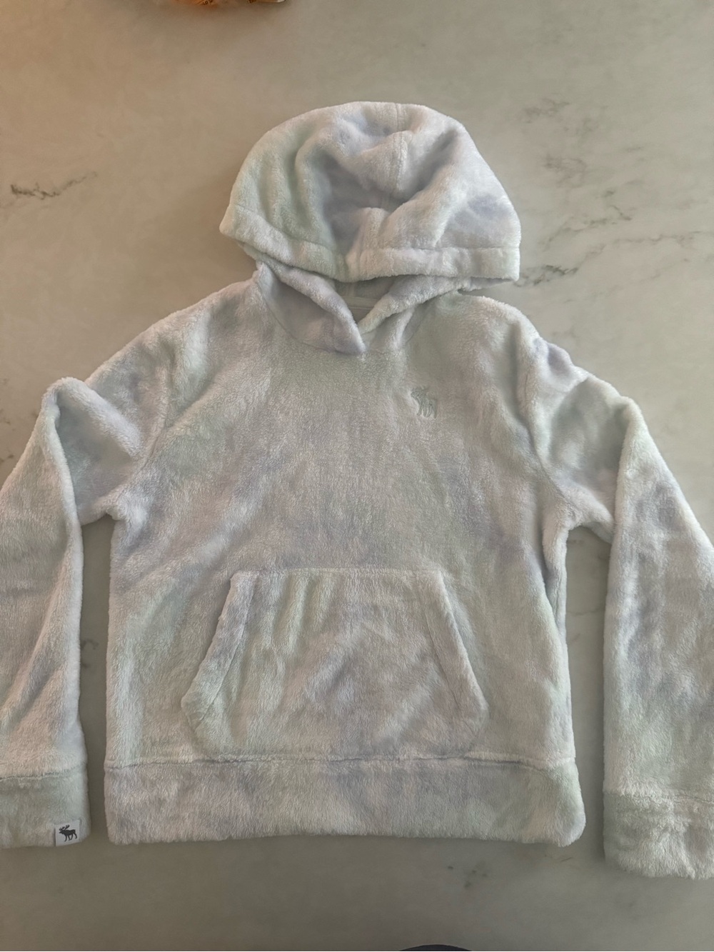 abercrombie kids Plush Hooded pullover in Light Pastel Blue